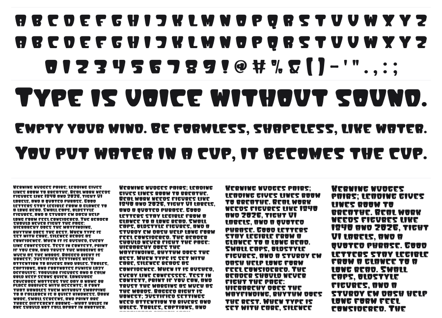 Super Stone specimen sheet