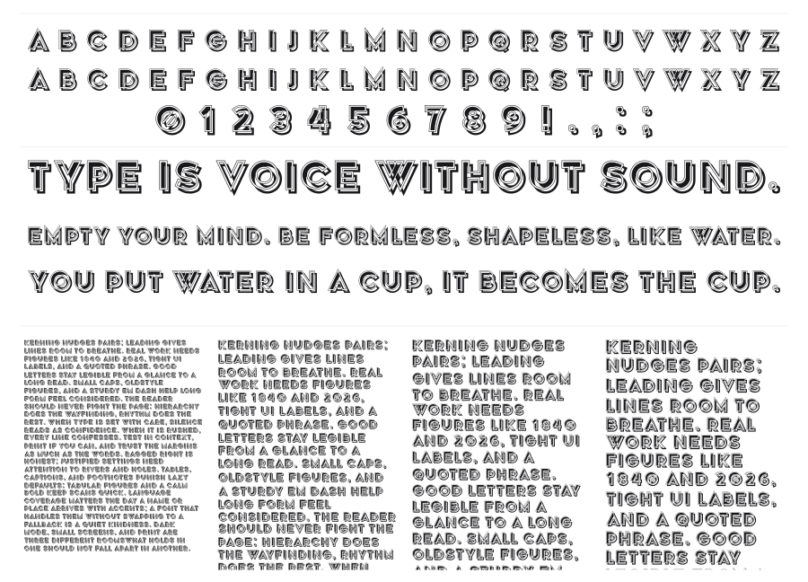 Speaker specimen sheet