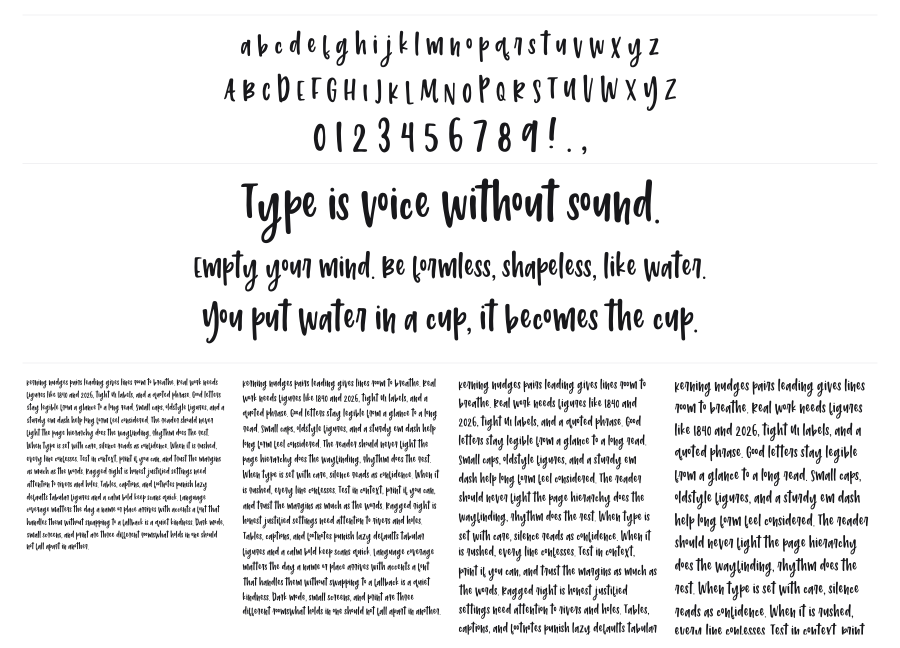 212 Phoenix Sans specimen sheet