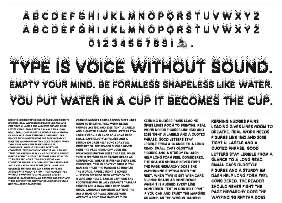 Efervescencia Programada specimen sheet