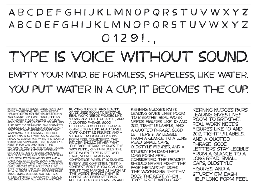 Frequent Flyer specimen sheet