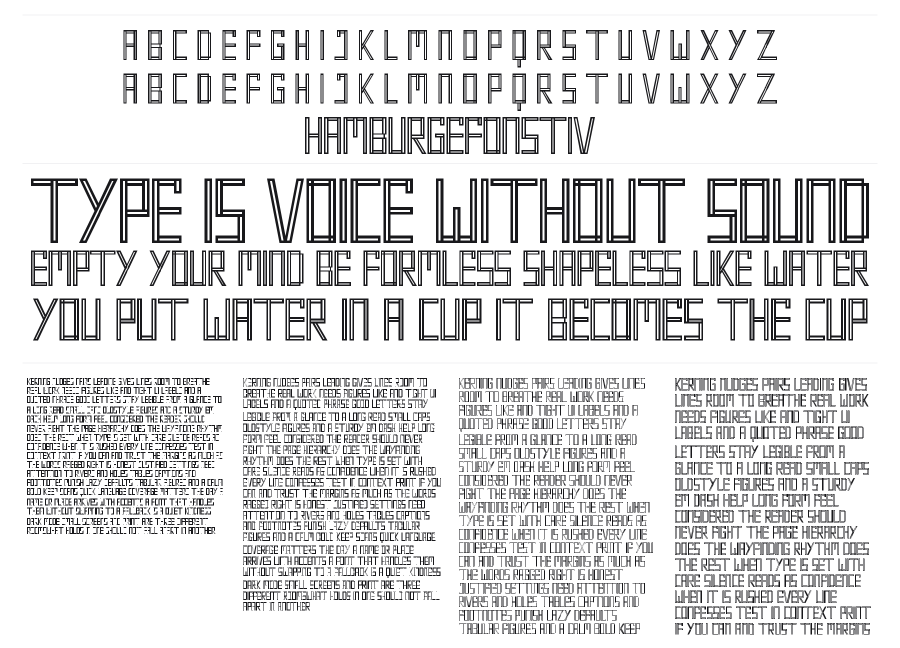 Two Lines specimen sheet