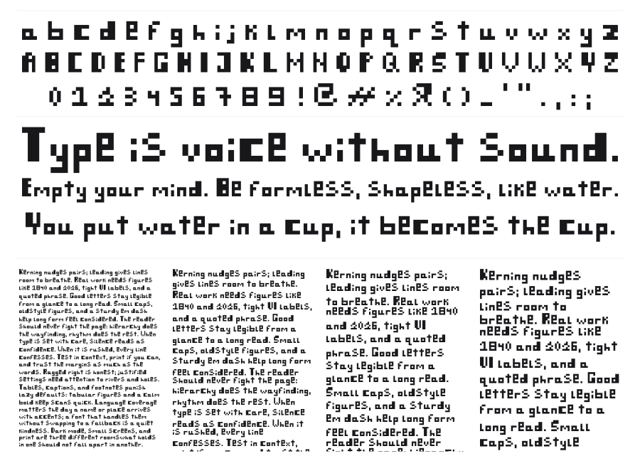 Retro Thing specimen sheet