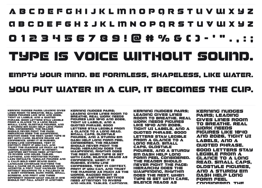 Jeebra specimen sheet