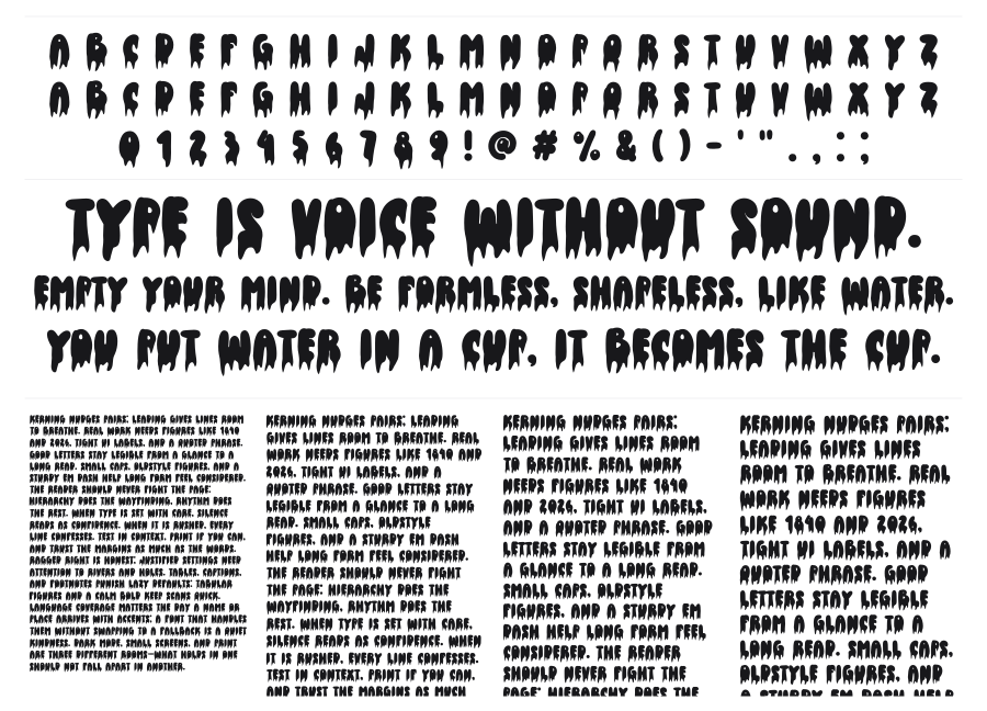 Retro Halloween specimen sheet