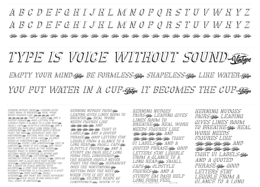 White Letters specimen sheet