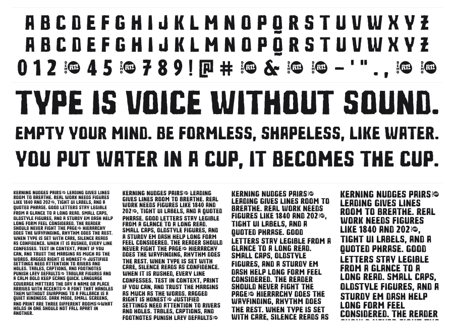 Ruina specimen sheet
