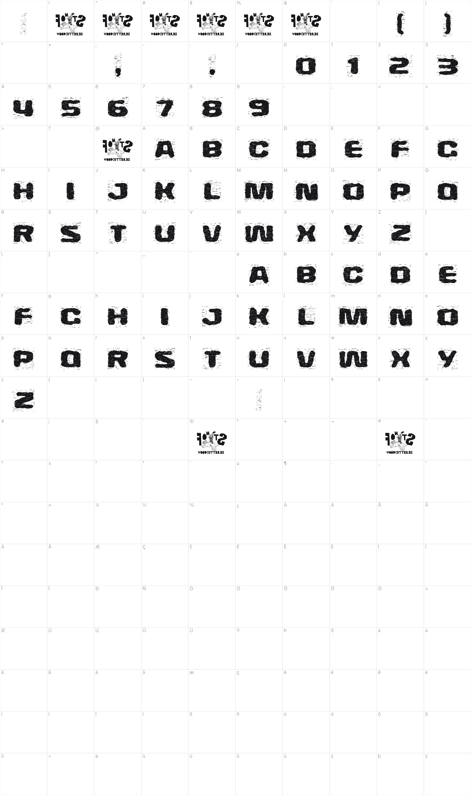 Extraterrestre glyph table