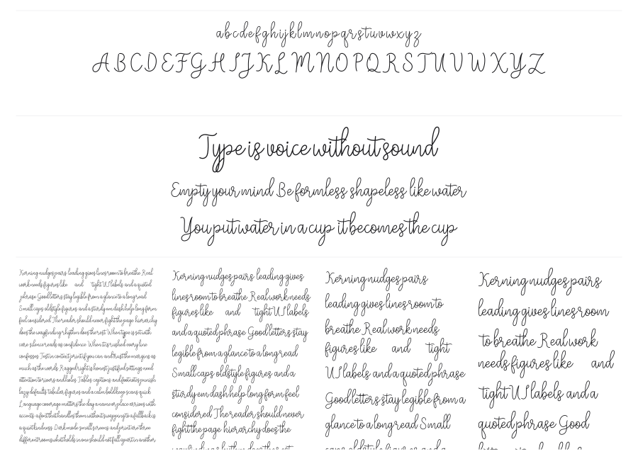 Meisha specimen sheet