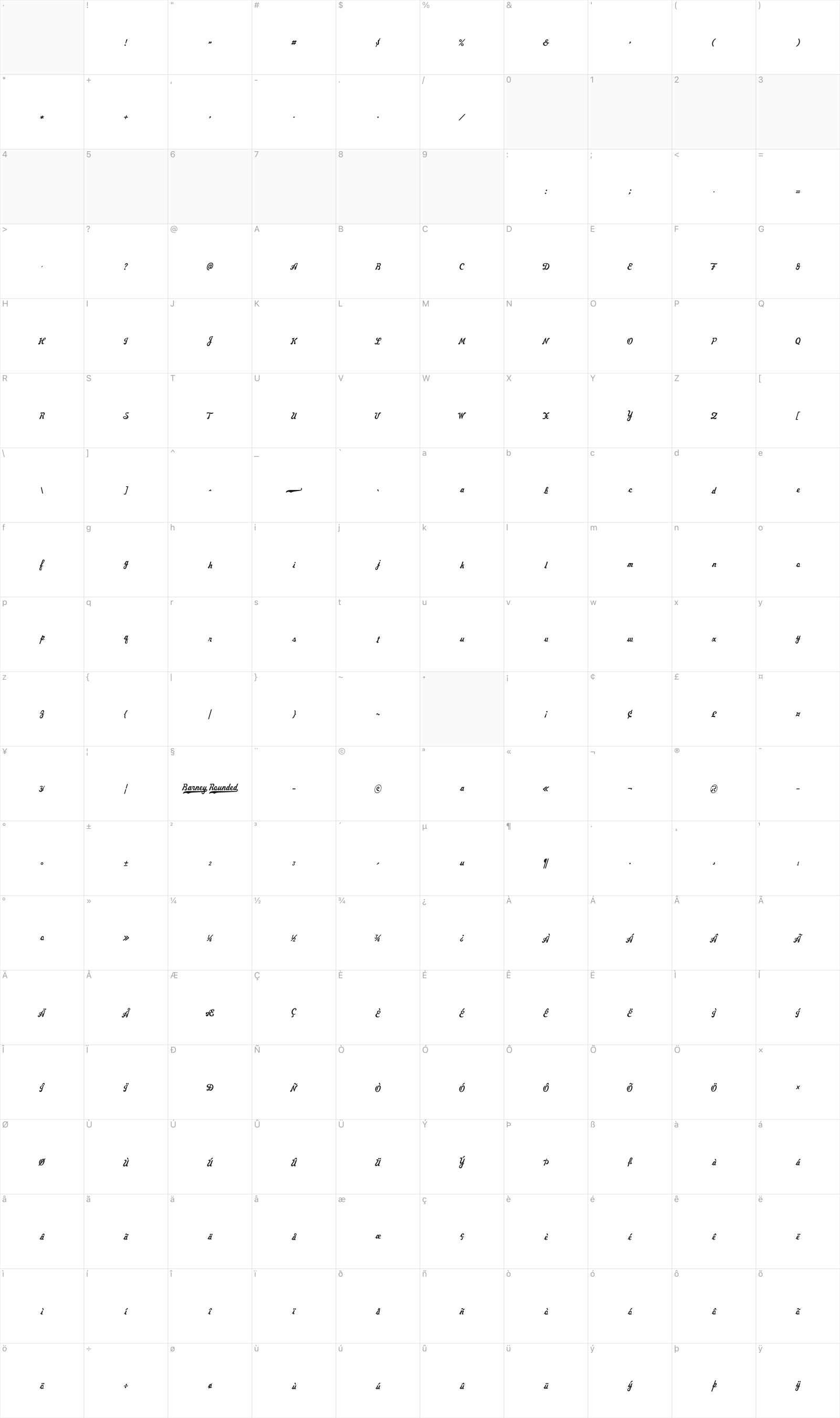Barney Script – FontToolbox
