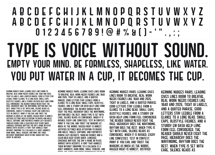 Geuli specimen sheet