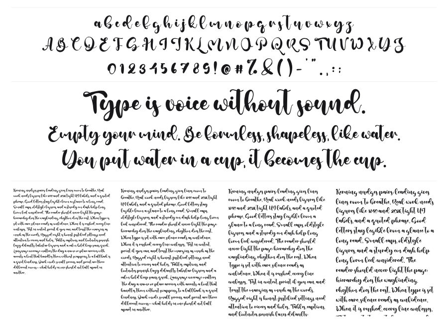 Greenshall specimen sheet