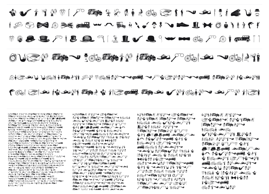 Gentleman Icons specimen sheet
