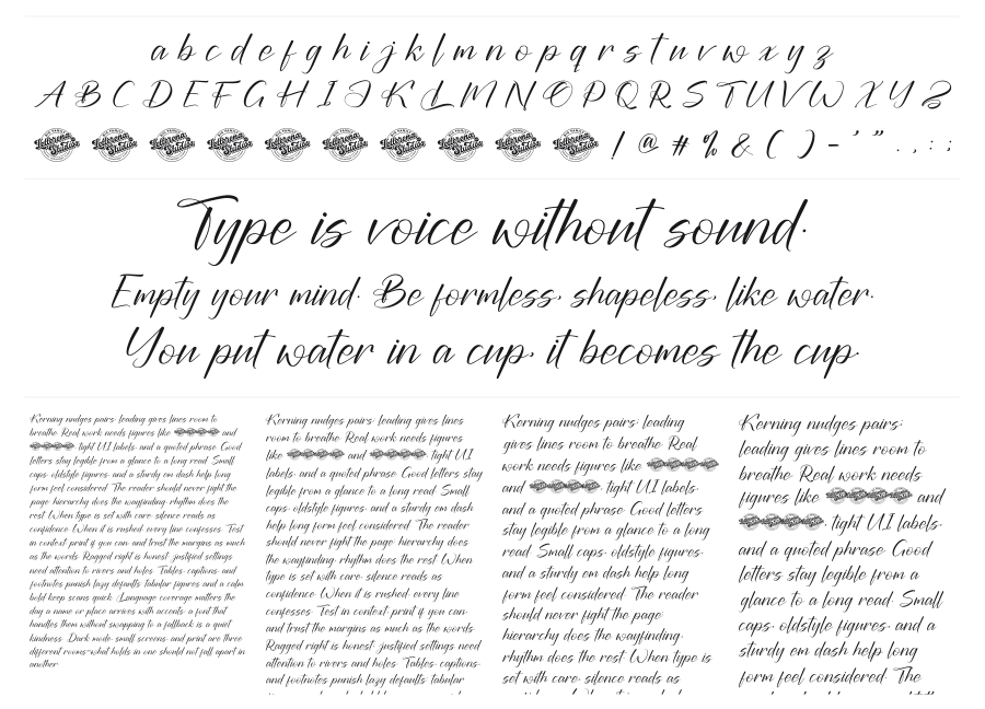 Brityna Hashim specimen sheet