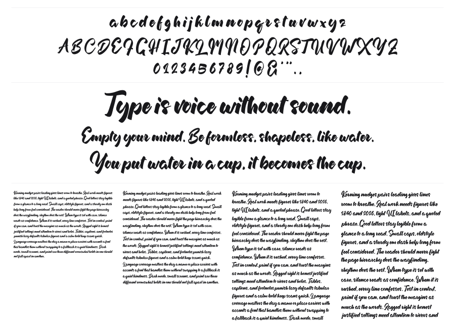 Albertta specimen sheet