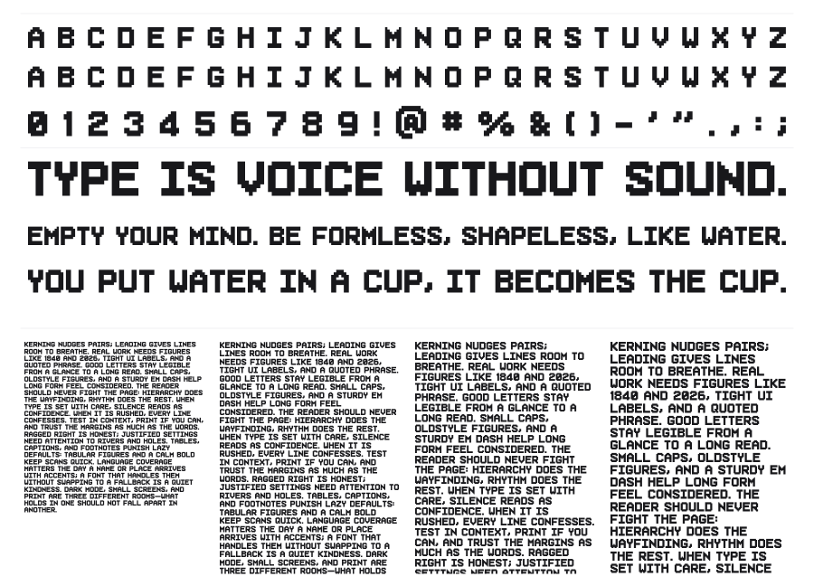 Superstar specimen sheet