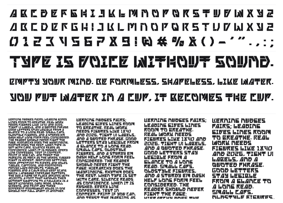 Wanover specimen sheet