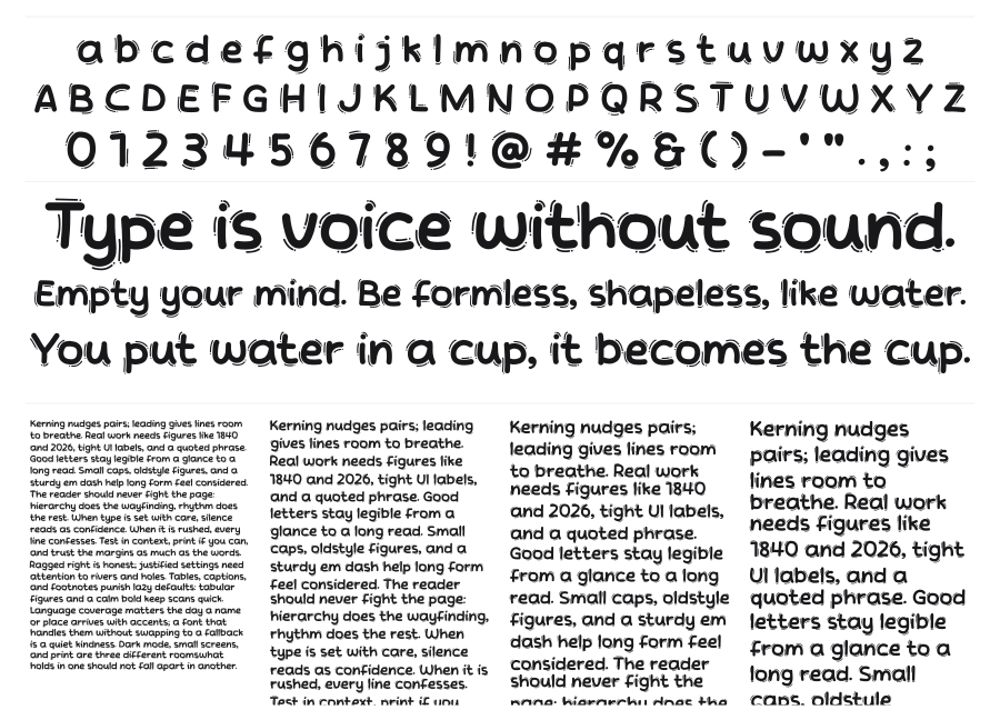 Espresso Show specimen sheet