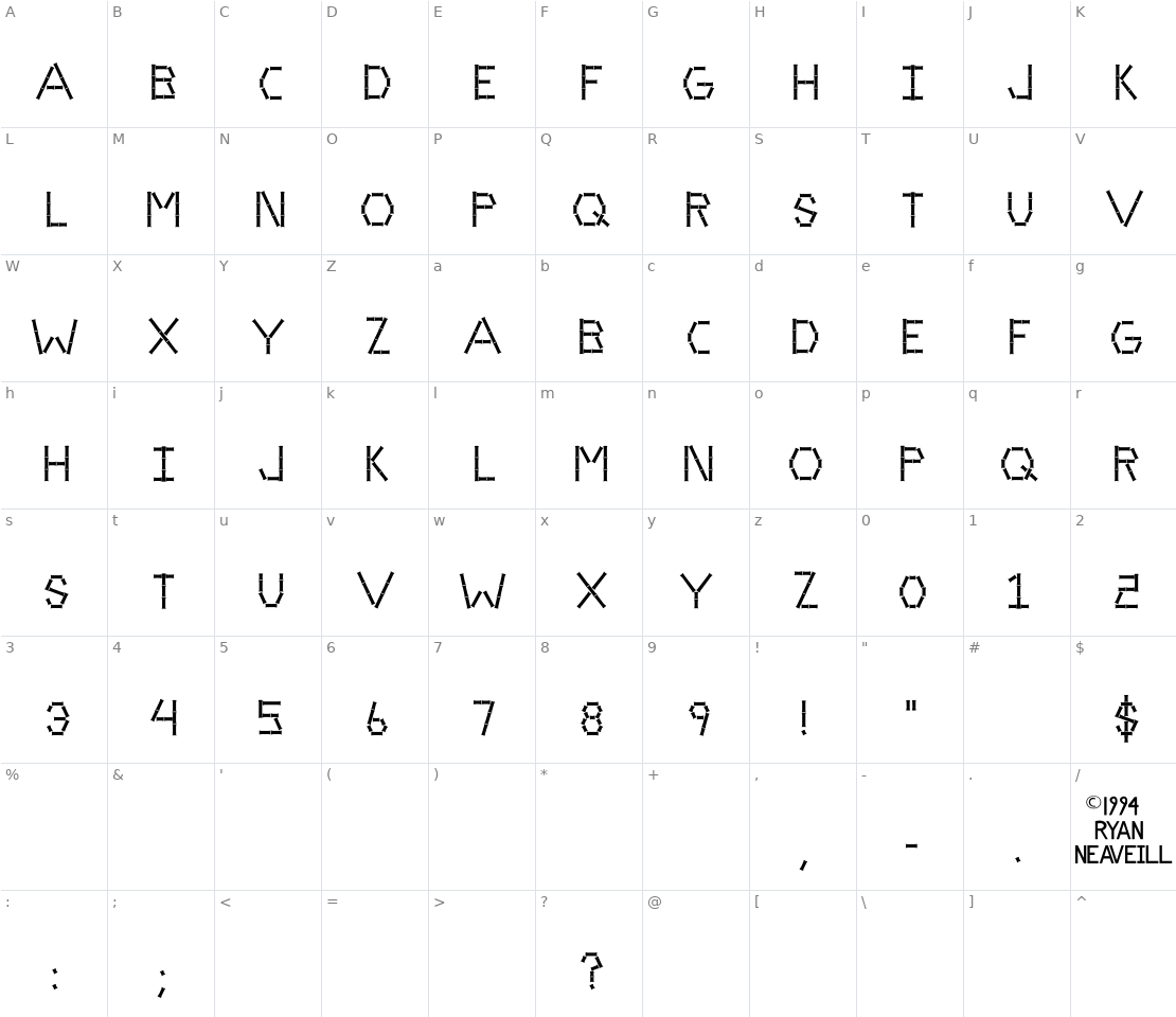 Character set for Bamboo