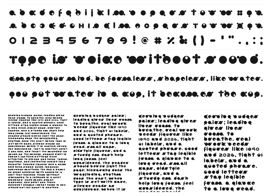 Babymoto specimen sheet