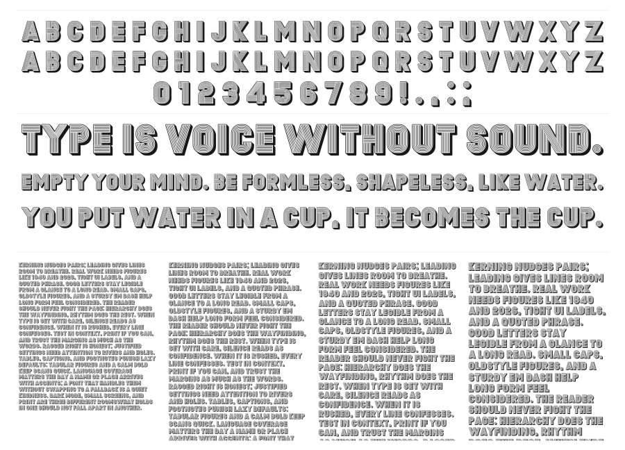Second Channel specimen sheet