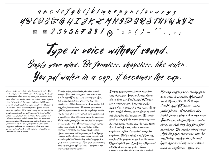 Esteban&Solina specimen sheet
