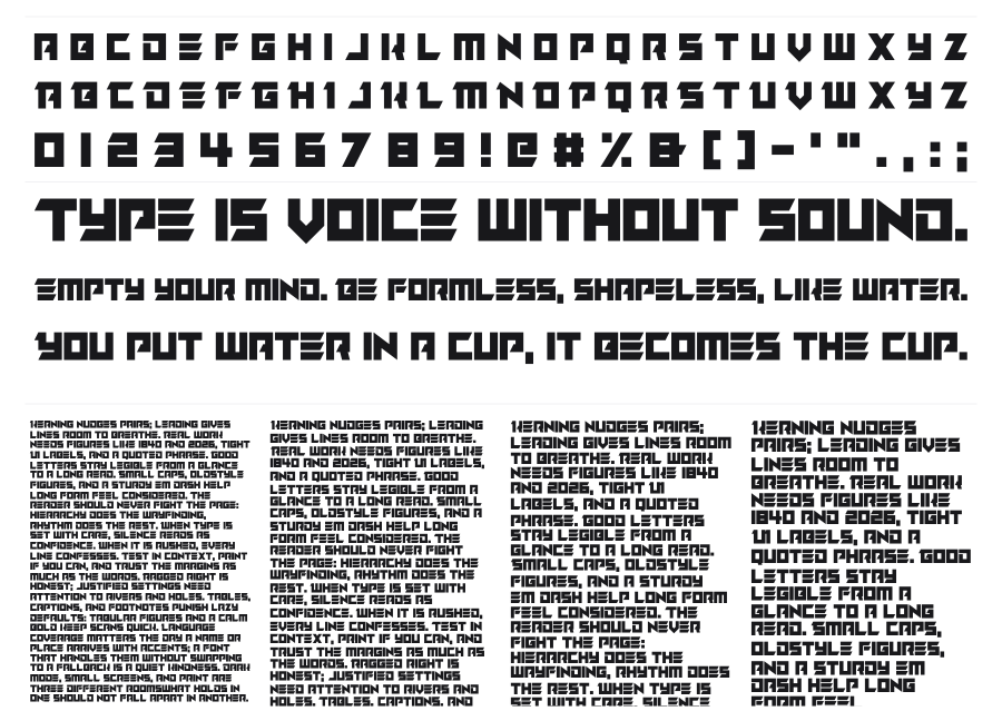 Robot Rangers specimen sheet