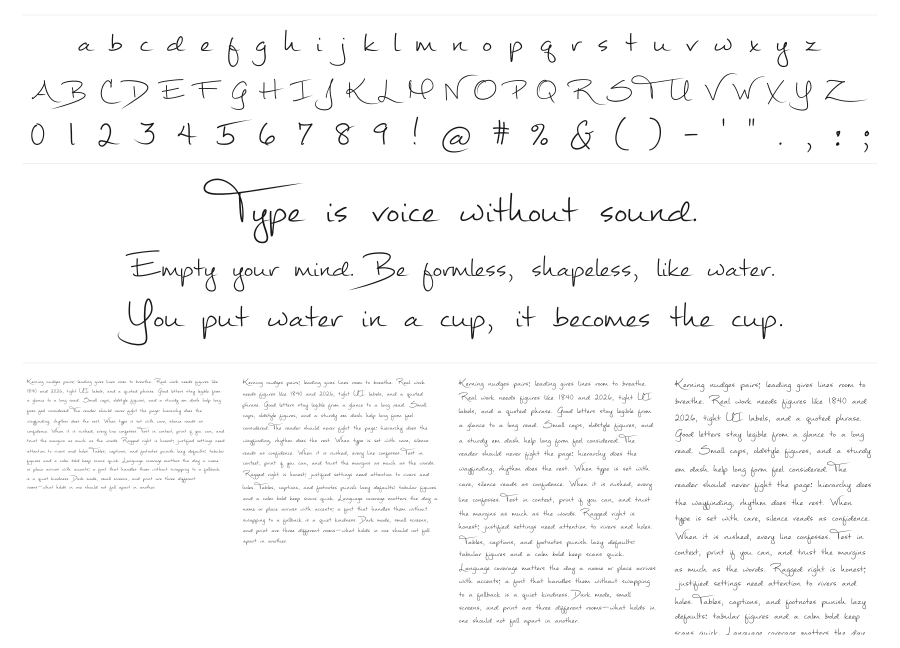 Mathilde specimen sheet