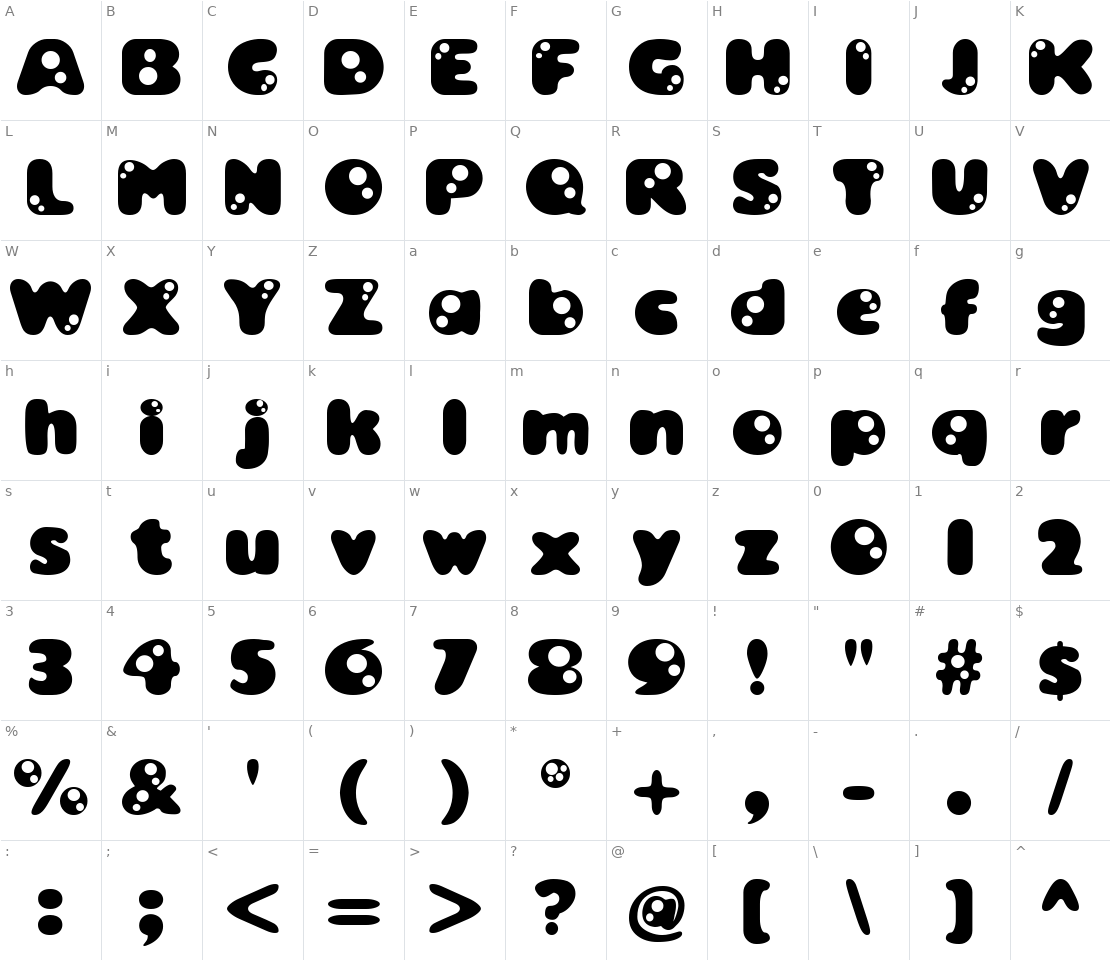 Character set for Bambina