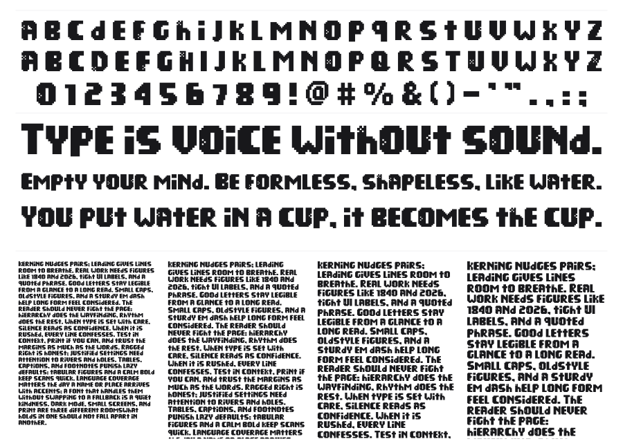 Kill Bad Cafe specimen sheet