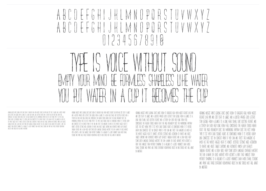 Redlight District specimen sheet