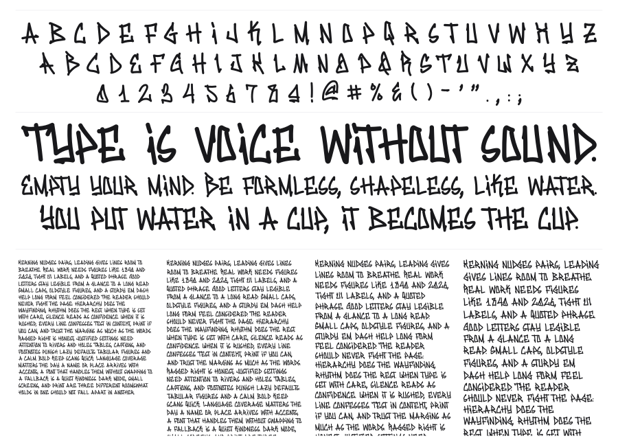 Wall Bomber specimen sheet