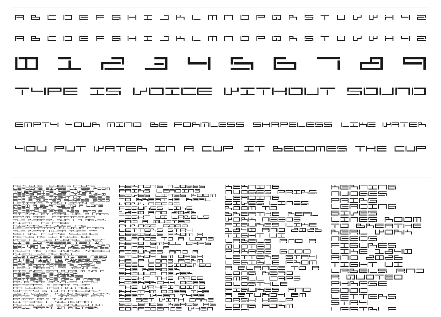 AnaScript specimen sheet