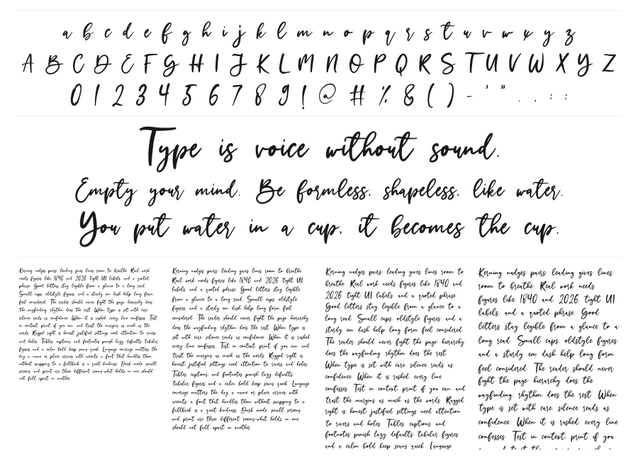 Feeling Lonely specimen sheet