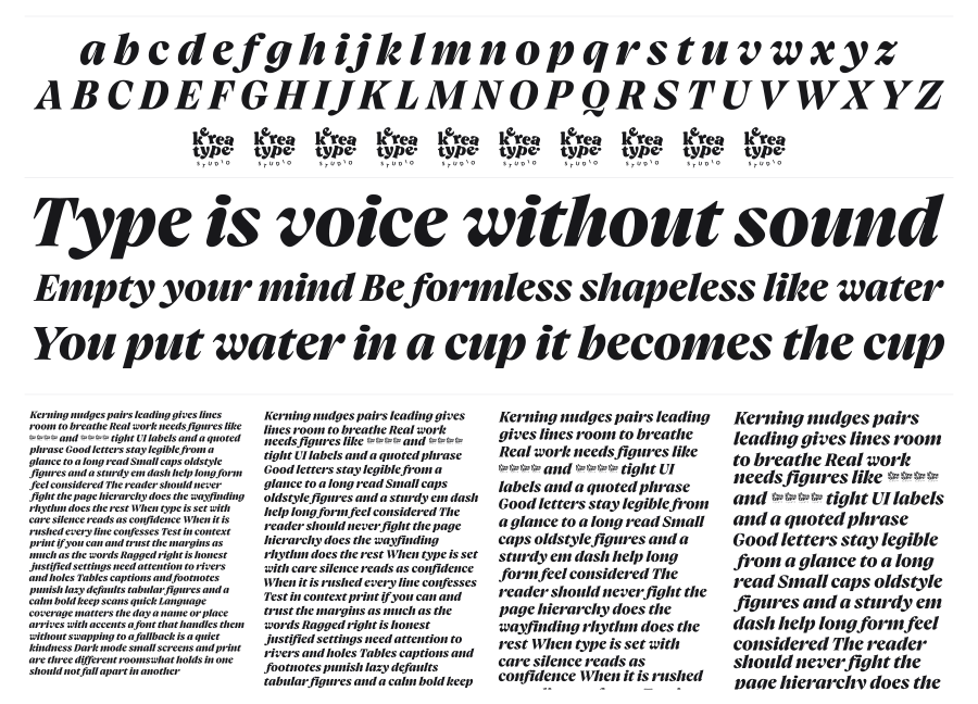 Charlea specimen sheet