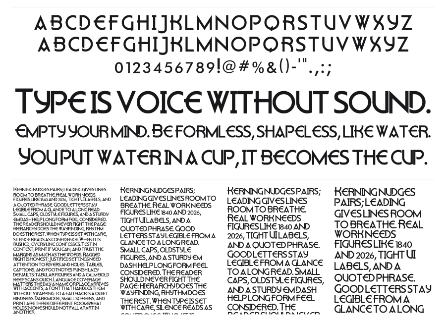 Flatey specimen sheet