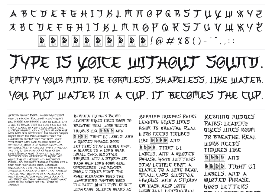 Yoru Kaze specimen sheet