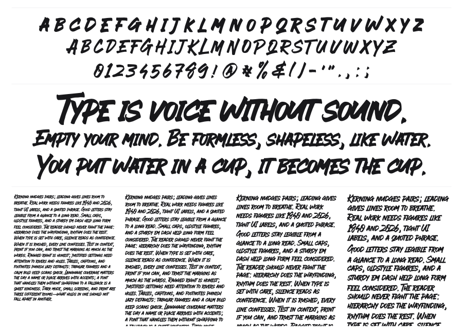 Ever Looser specimen sheet
