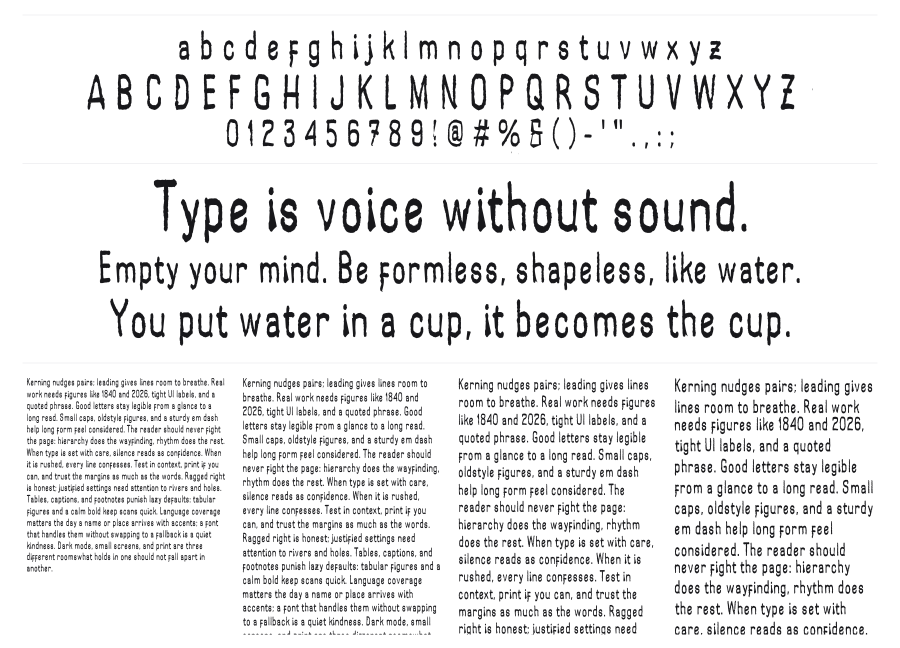 Sunday Everyday specimen sheet