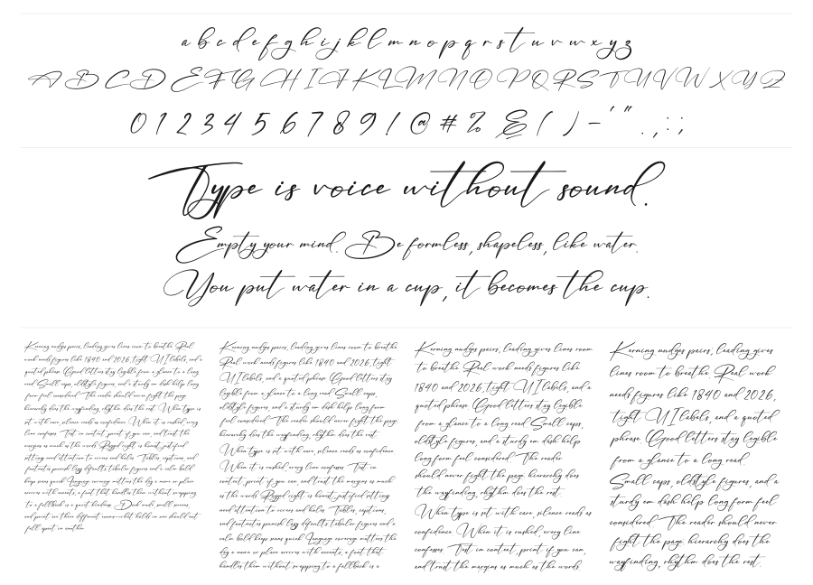 Handsmith specimen sheet