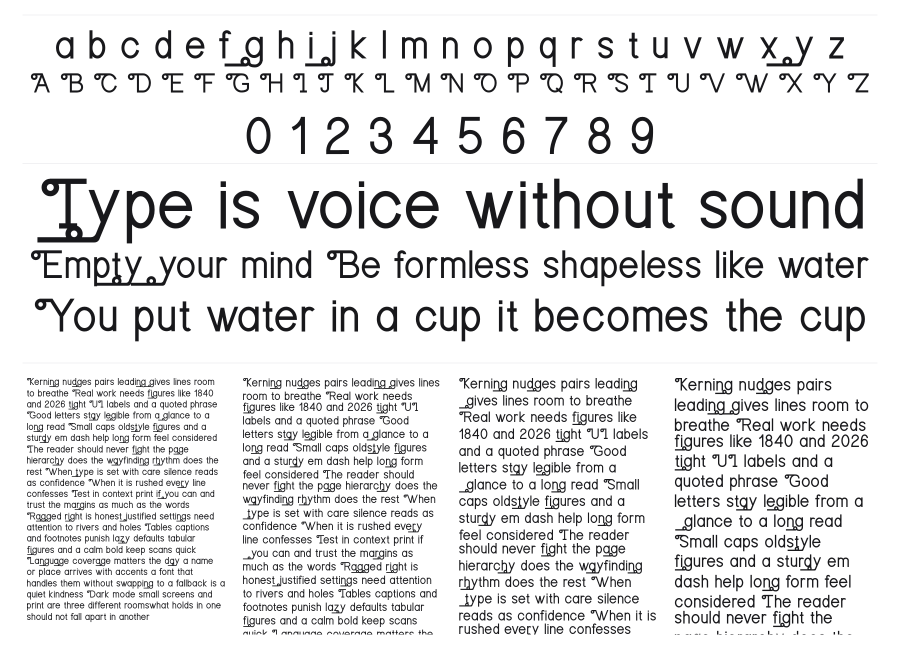 Orangejus specimen sheet