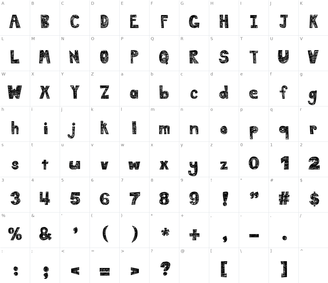 Character set for DJB Mess In My Head