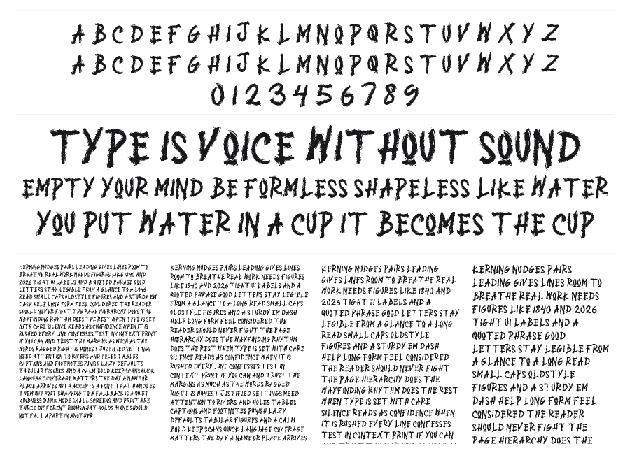 Broken Storm specimen sheet