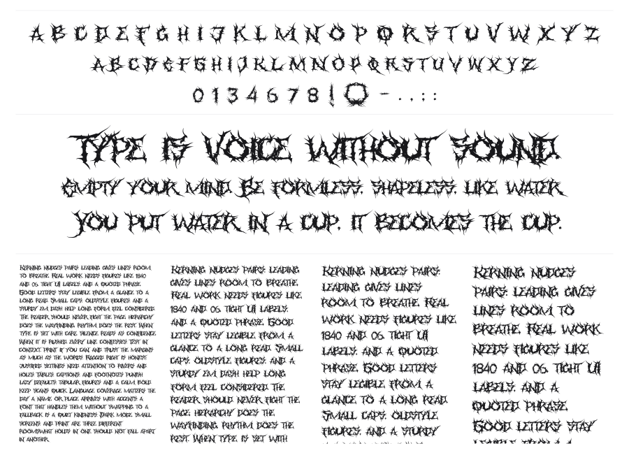Faceless specimen sheet