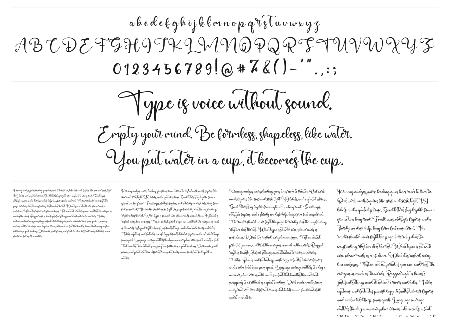 Gillian Wallace specimen sheet
