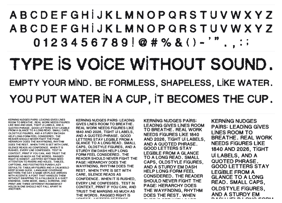 Sentencia specimen sheet