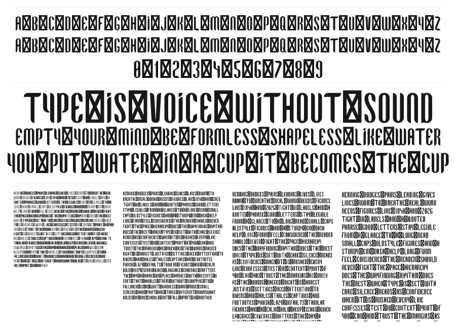 Bent-Knives specimen sheet