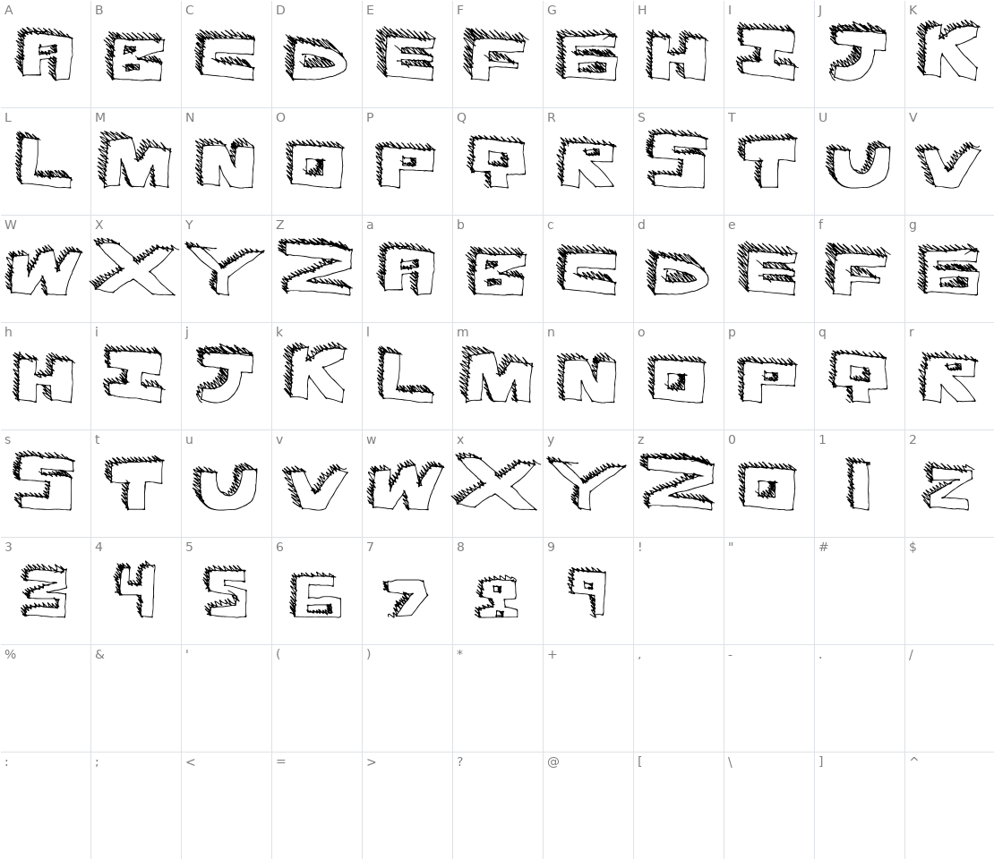 Character set for Durh Shapes