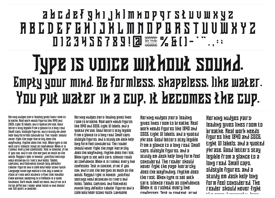 Esporte specimen sheet