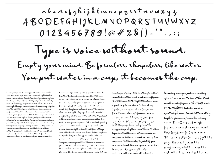 c Cikeas Signature specimen sheet